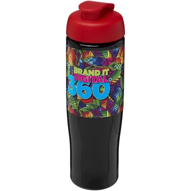 H2O Tempo® 700 ml flip lid sport bottle Solid black Red