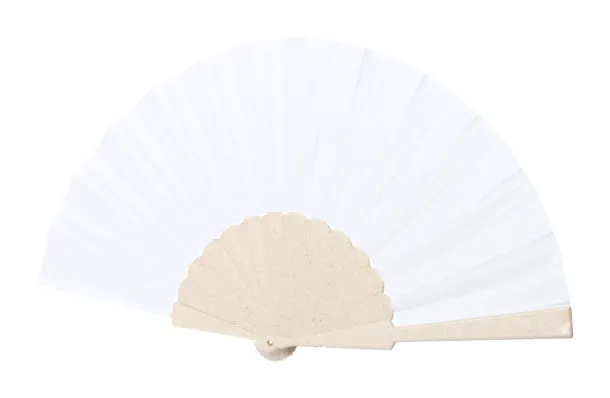 Lencer hand fan Natural White