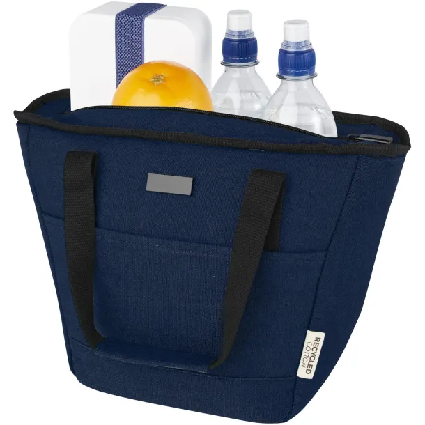 Joey 9-can GRS recycled canvas lunch cooler bag 6L Navy Blue