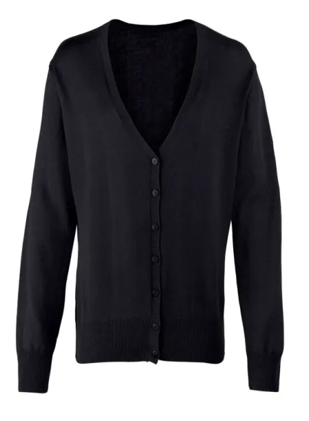  WOMEN'S BUTTON-THROUGH KNITTED CARDIGAN - Premier Black