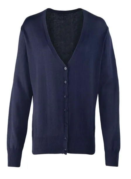  WOMEN'S BUTTON-THROUGH KNITTED CARDIGAN - Premier Navy