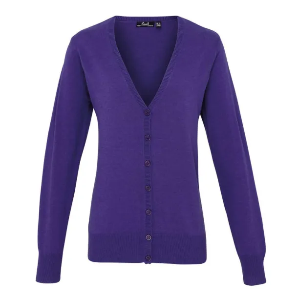  WOMEN'S BUTTON-THROUGH KNITTED CARDIGAN - Premier Ljubičasta