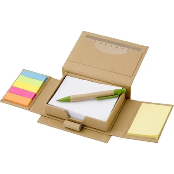  Memo holder, notebook, sticky notes, ball pen, ruler neutral