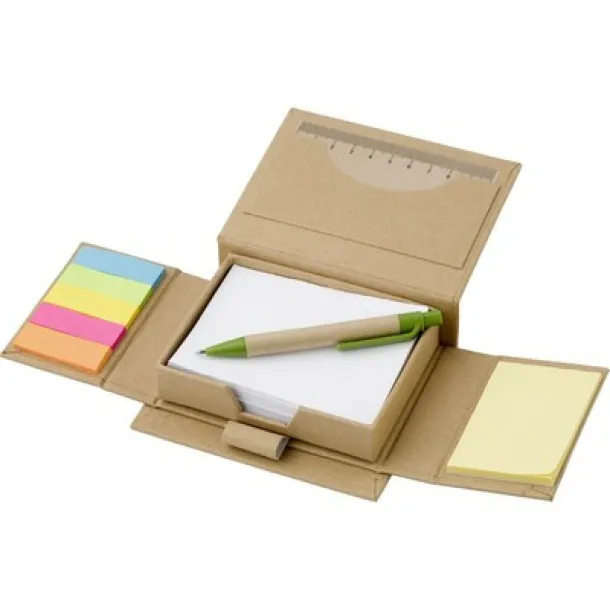  Memo holder, notebook, sticky notes, ball pen, ruler neutral