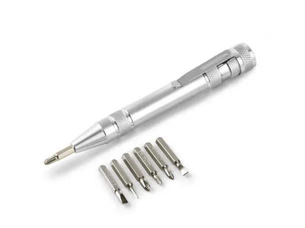 HOBY screwdriver with changeable bits Silver