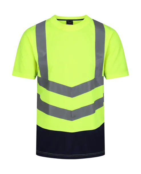  Hi-Vis majica kratkih rukava - Regatta High Visibility Yellow Mornarsko plava
