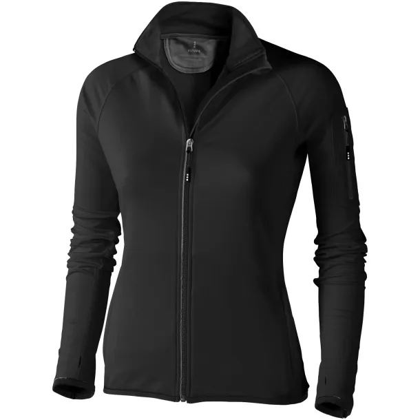 Mani power fleece full zip ladies jacket - Elevate Life Solid black