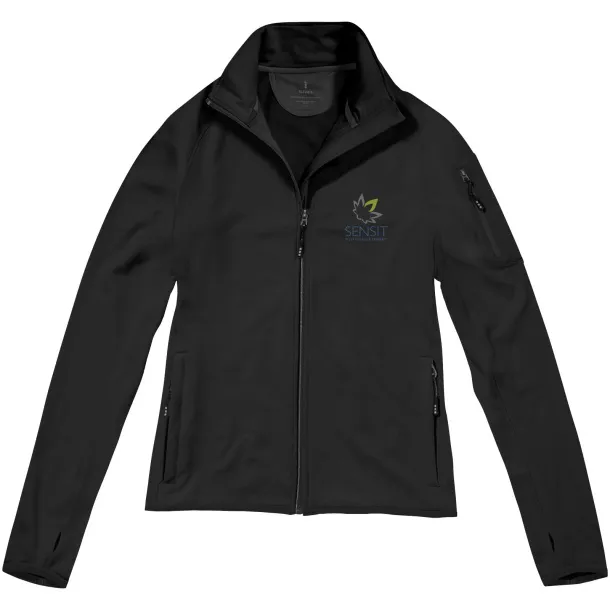 Mani power fleece full zip ladies jacket - Elevate Life Solid black