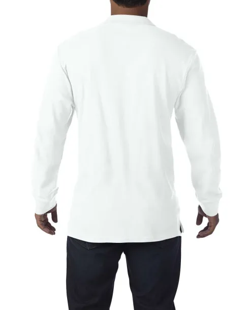  PREMIUM COTTON® ADULT LONG SLEEVE DOUBLE PIQUÉ POLO - Gildan White