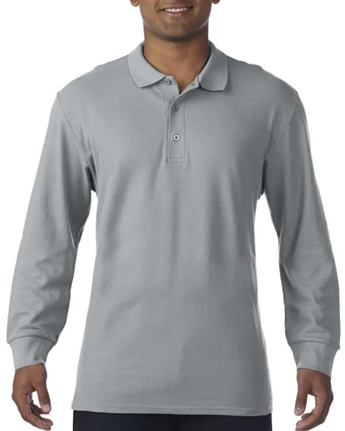  PREMIUM COTTON® ADULT LONG SLEEVE DOUBLE PIQUÉ POLO - Gildan Sport Grey