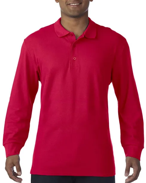  PREMIUM COTTON® ADULT LONG SLEEVE DOUBLE PIQUÉ POLO - Gildan Red