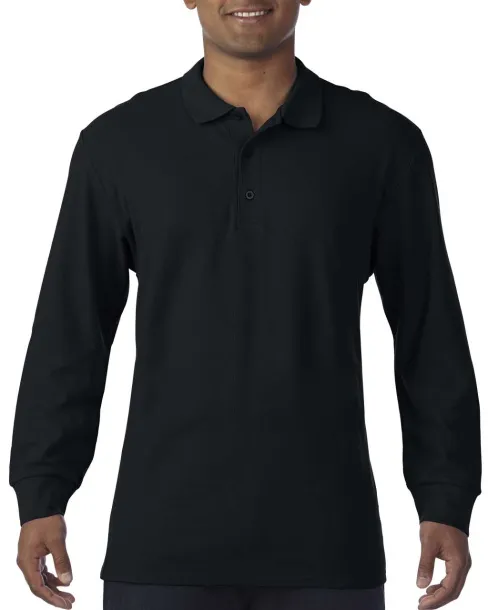  PREMIUM COTTON® ADULT LONG SLEEVE DOUBLE PIQUÉ POLO - Gildan Black