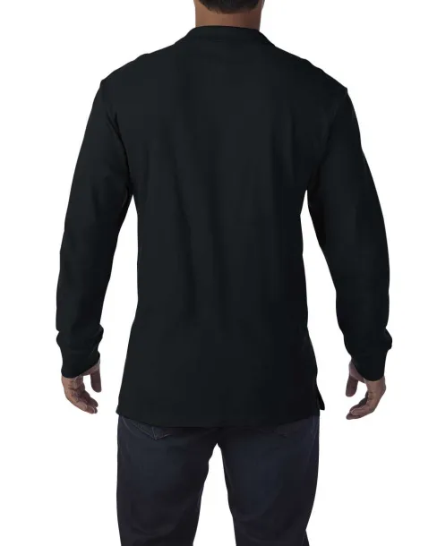  PREMIUM COTTON® ADULT LONG SLEEVE DOUBLE PIQUÉ POLO - Gildan Black