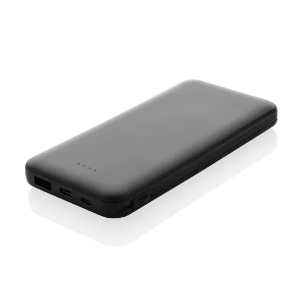  Lockhart prijenosna baterija od RCS reciklirane plastike s integriranim kablovima, 10 000 mAh - XD Collection Crna