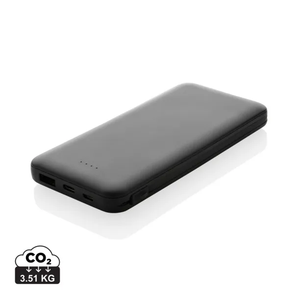  Lockhart prijenosna baterija od RCS reciklirane plastike s integriranim kablovima, 10 000 mAh - XD Collection Crna