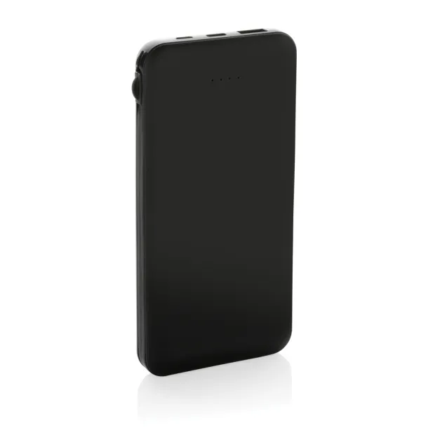  Lockhart prijenosna baterija od RCS reciklirane plastike s integriranim kablovima, 10 000 mAh - XD Collection Crna