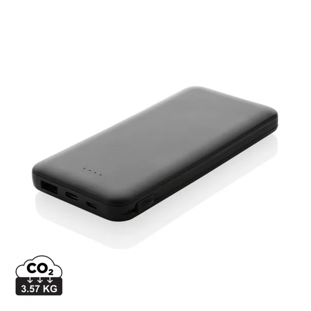  Lockhart prijenosna baterija od RCS reciklirane plastike s integriranim kablovima 10.000 mAh - XD Collection Crna 