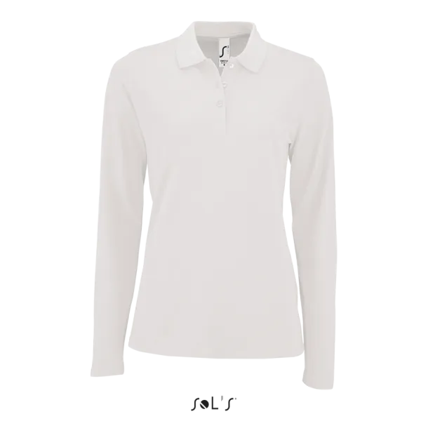  Ženska polo pique majica dugih rukava, 180 g/m2 - SOL'S Bijela