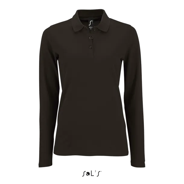  Ženska polo pique majica dugih rukava, 180 g/m2 - SOL'S Crna