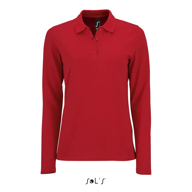  Ženska polo pique majica dugih rukava, 180 g/m2 - SOL'S Crvena