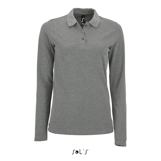  Ženska polo pique majica dugih rukava, 180 g/m2 - SOL'S Grey Melange