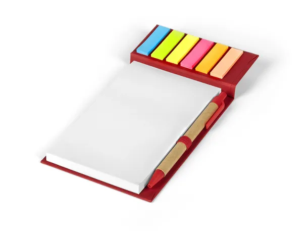 SKY biodegradable notebook with biodegradable ball pen Red