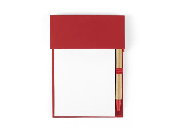 SKY biodegradable notebook with biodegradable ball pen Red