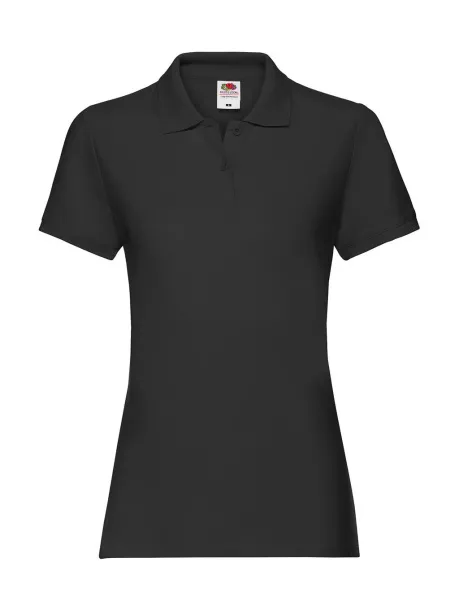  Ženska premium polo majica, 180 g/m² - Fruit of the Loom Crna