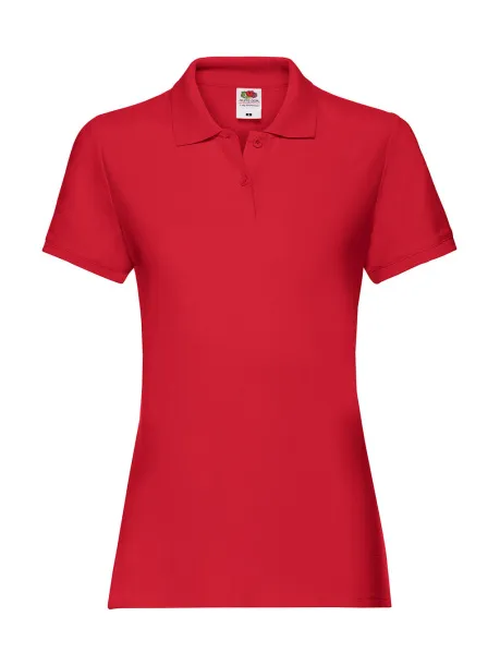  Ženska premium polo majica, 180 g/m² - Fruit of the Loom Crvena