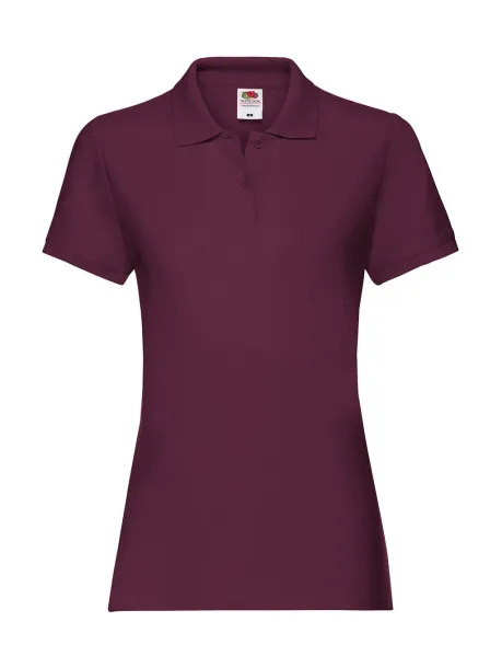  Ženska premium polo majica, 180 g/m² - Fruit of the Loom burgundac