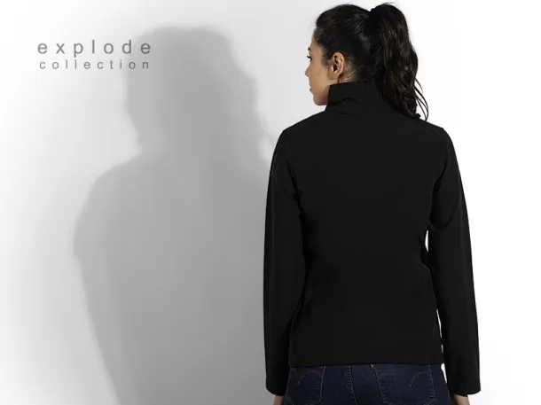 SKIPPER WOMEN women`s softshell jacket - EXPLODE Black