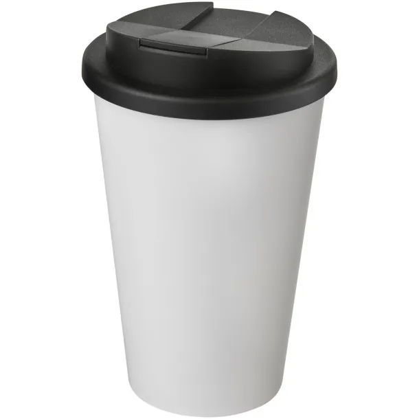 Americano® 350 ml tumbler with spill-proof lid - Unbranded White Solid black