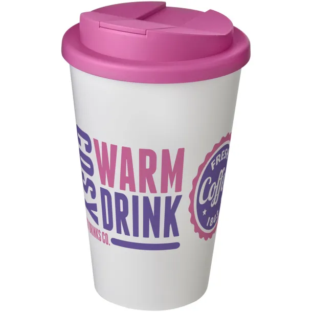 Americano® 350 ml tumbler with spill-proof lid - Unbranded White Magenta