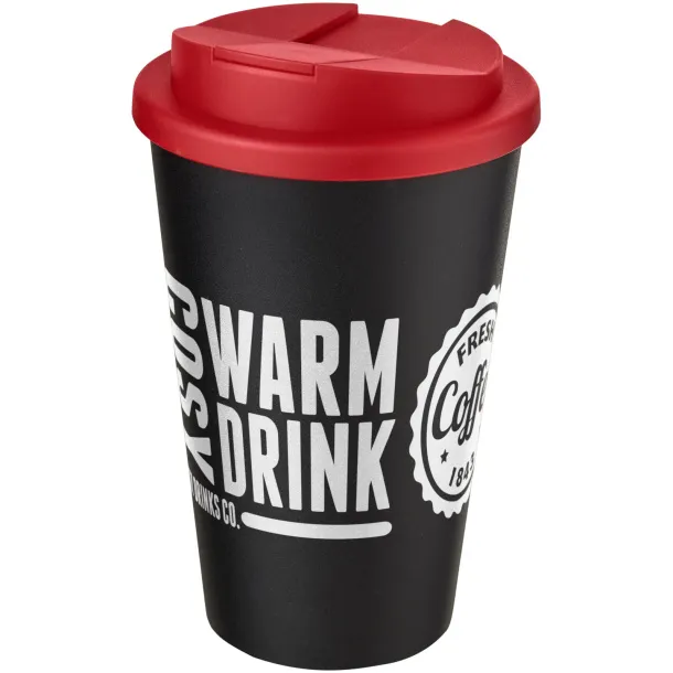 Americano® 350 ml tumbler with spill-proof lid Solid black Red