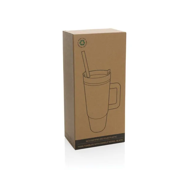  Tana RCS recyled plastic tumbler with handle 900ML - XD Collection Black 