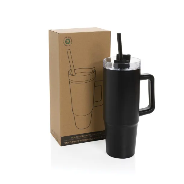  Tana RCS recyled plastic tumbler with handle 900ML - XD Collection Black 