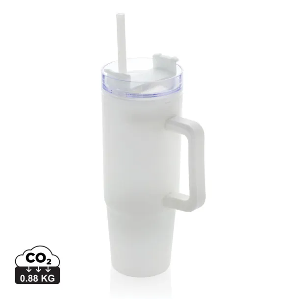  Tana RCS recyled plastic tumbler with handle 900ML - XD Collection White 