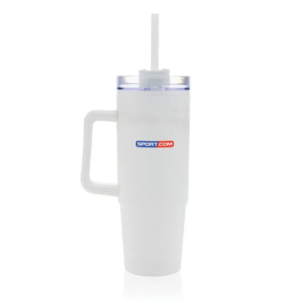  Tana RCS recyled plastic tumbler with handle 900ML - XD Collection White 