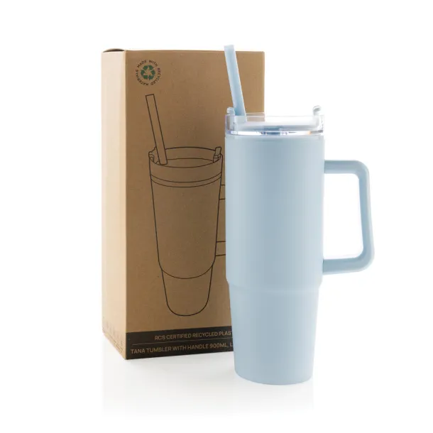  Tana RCS recyled plastic tumbler with handle 900ML - XD Collection light blue 