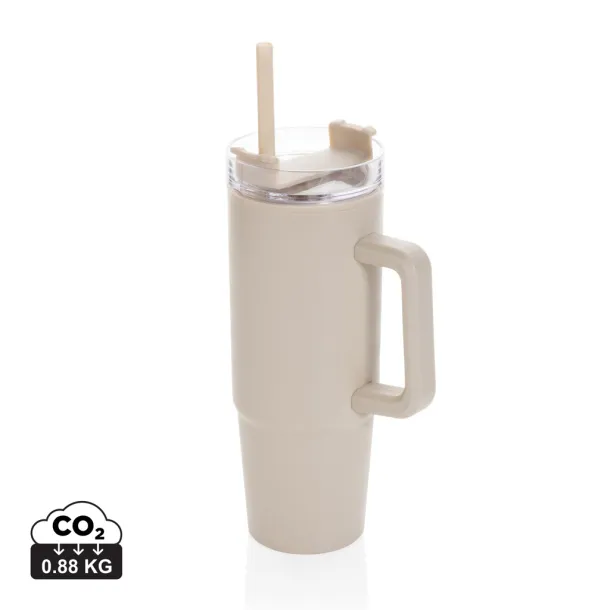  Tana RCS recyled plastic tumbler with handle 900ML - XD Collection beige 