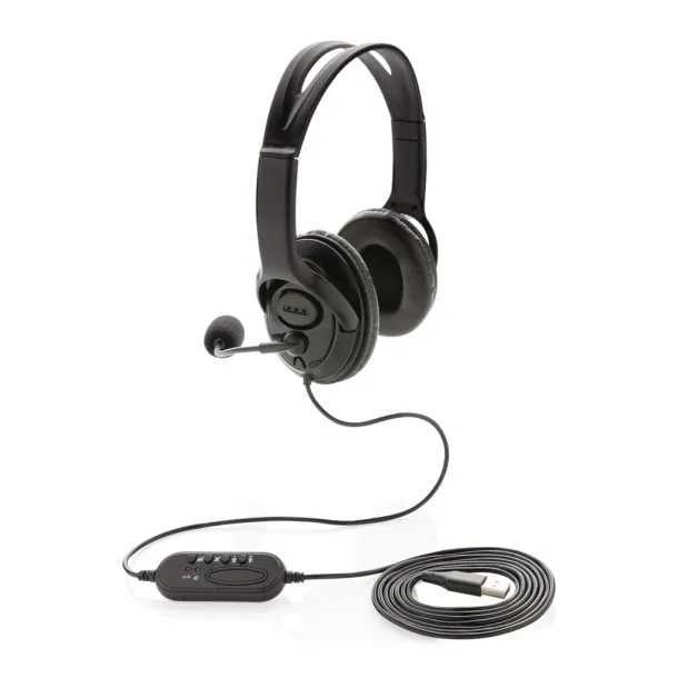  Over ear wired work headset - XD Collection Black 