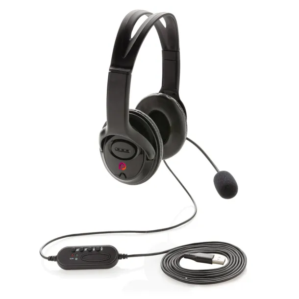  Over ear wired work headset - XD Collection Black 