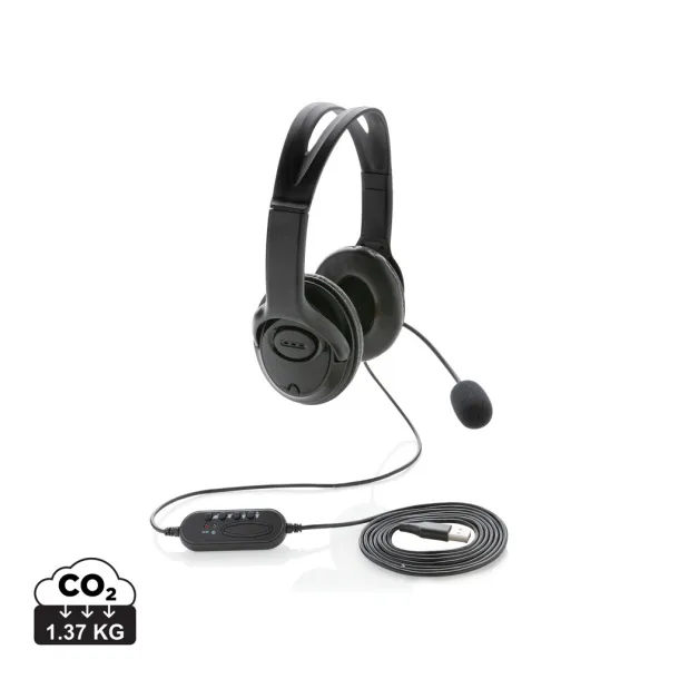  Over ear wired work headset - XD Collection Black 