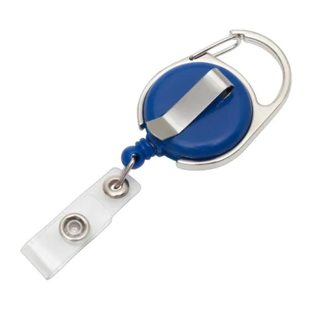 SKI skipass tag with clip and carabiner Blue