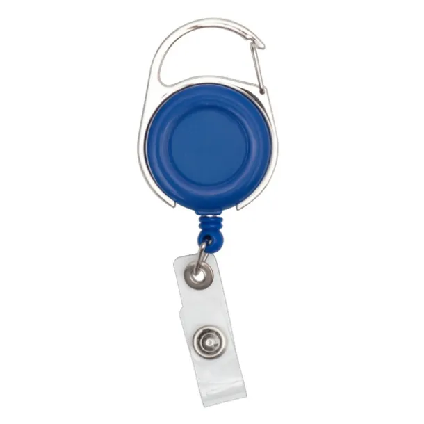 SKI skipass tag with clip and carabiner Blue