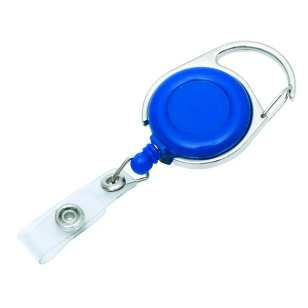 SKI skipass tag with clip and carabiner Blue