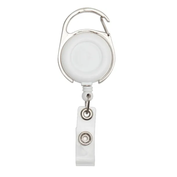 SKI skipass tag with clip and carabiner White
