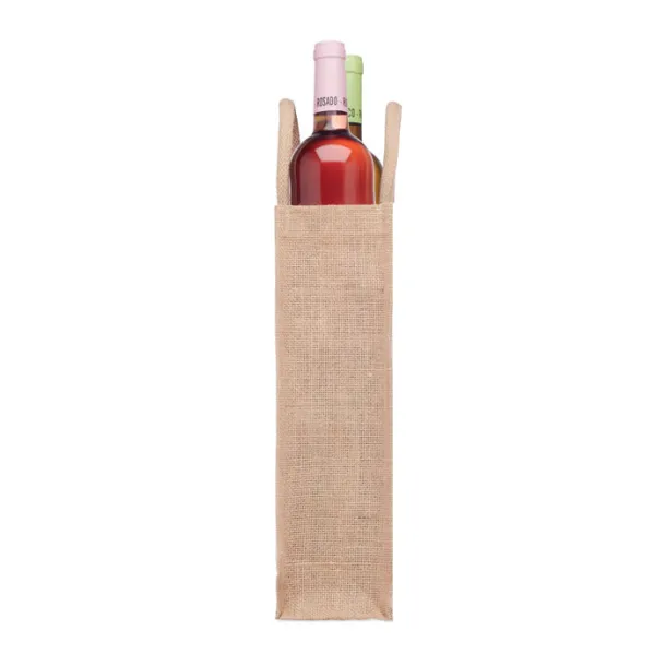 CAMPO DI VINO DUO Jute wine bag for two bottles Beige