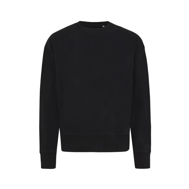  Iqoniq Kruger unisex opušteni pulover od recikliranog pamuka, 340 g/m² - iqoniq Crna