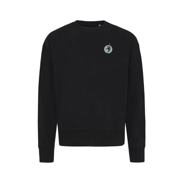  Iqoniq Kruger unisex opušteni pulover od recikliranog pamuka, 340 g/m² - iqoniq Crna